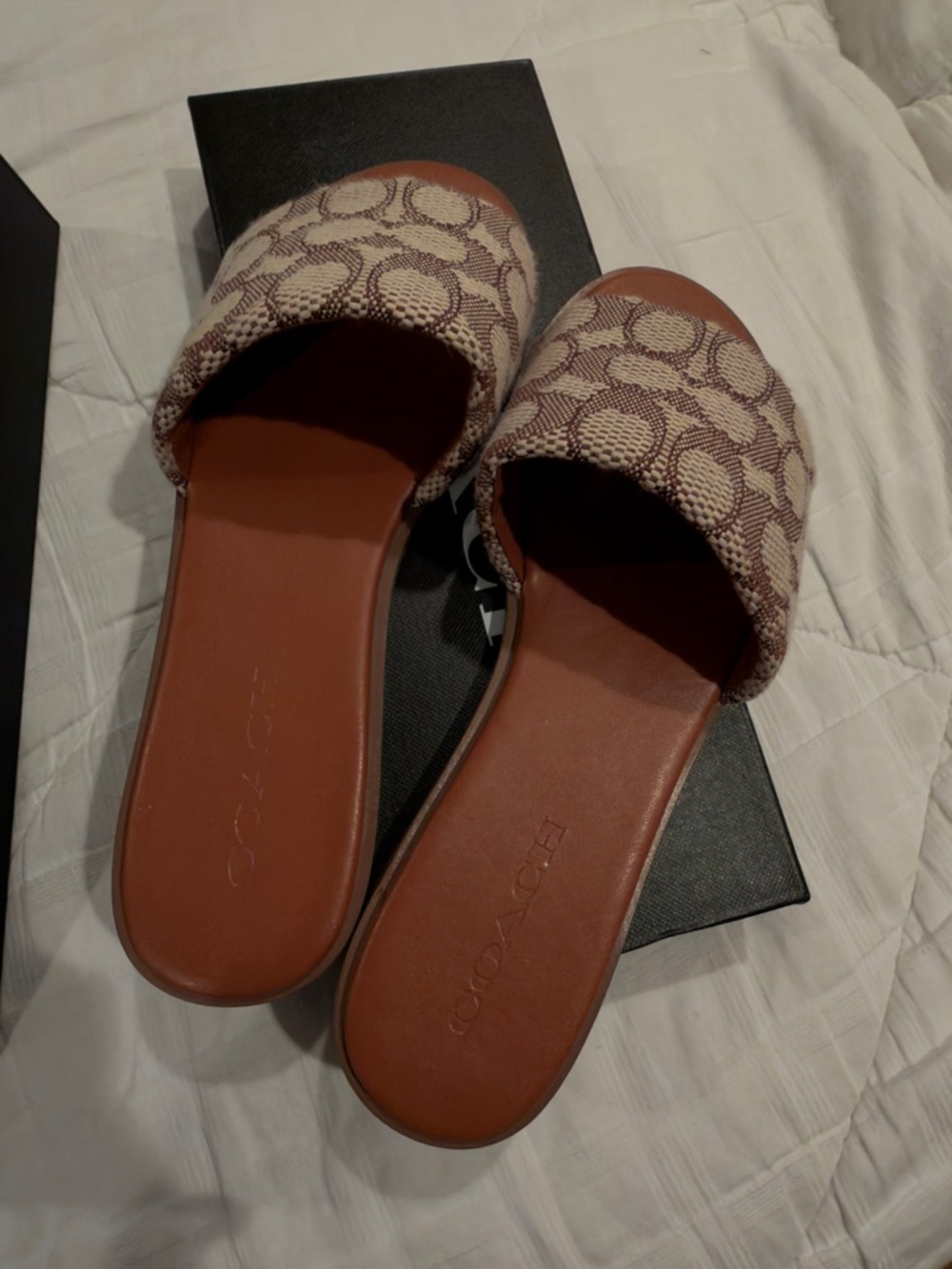 Coach Holly Sandal In Signature Textile Jacquard Size 8.5 - Picture 6 of 7